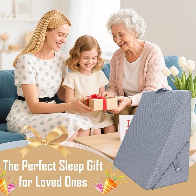Bed Wedge Pillow for Sleeping, Adjustable Wedge Pillow Set for After Surgery, Elevated Triangle Pillow for Acid Reflux and Back Pain Relief, Post Surgery, Snoring, Back Suppor (Gray-01)