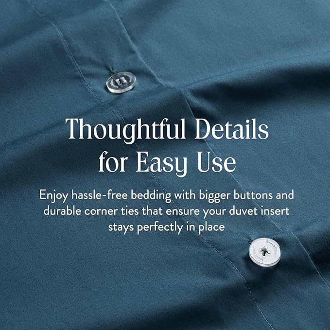 Brooklinen Luxury Sateen Duvet Cover Set - King/California King Size in Abyss Blue - 100% Cotton, 3 Piece Set Includes 1 Duvet Cover and 2 Pillowcases