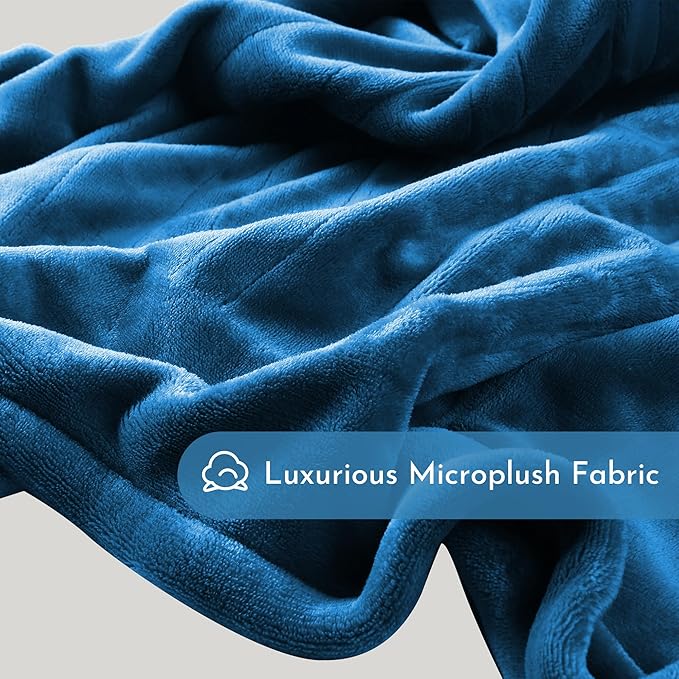 Electric Heated Blanket 62"x84" Twin Size Microplush Cover Blanket, 5 Heat Settings & 10 Hours Auto Off, Cozy & Warm for All Night, Machine Washable, Teal Blue