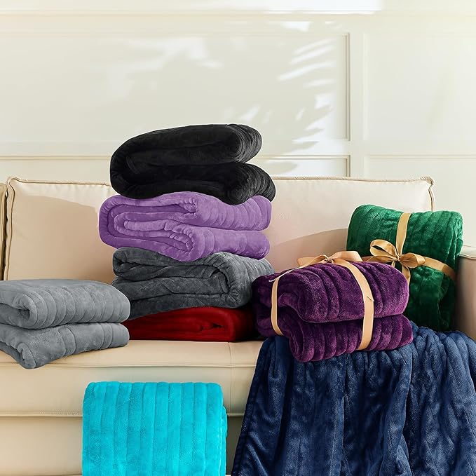 BOMOVA Heated Electric Blanket Throw Size - 50" x 60" Heating Blanket with 10 Heating Levels & 8 Hours Auto Off, Warm Flannel Blanket, Christmas Birthday Gifts for Women