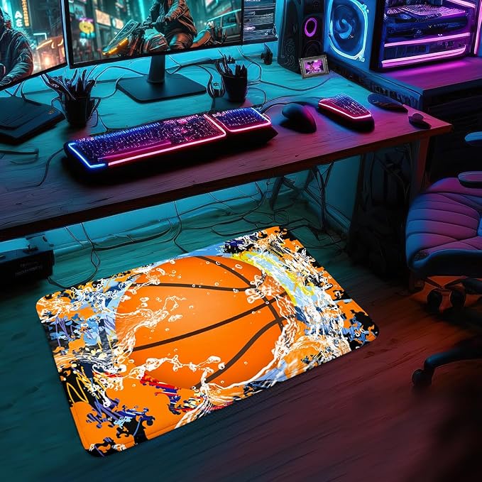 Basketball Rug for Boys Bedroom - Sports Rug for Boys Bedroom Kids Carpet, Basketball Carpet for Playroom Living Room Floor Mats Indoor Outdoor, 2x3 Feet