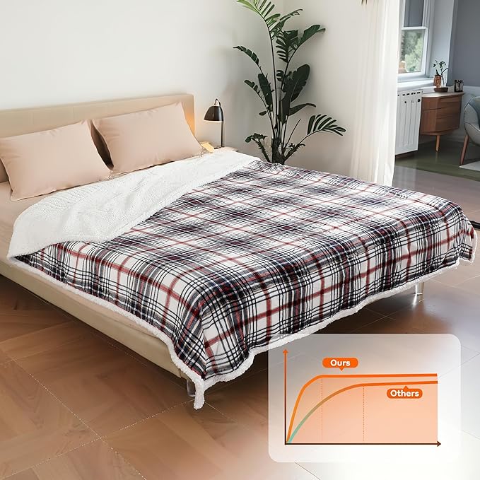 Electric Heated Blanket Full Size - 72"x84", Soft Flannel Heating Blanket, 10 Heating Levels, 1-12 H Auto Shut Off, Breathable Warm and Washable for Bed, Nordic