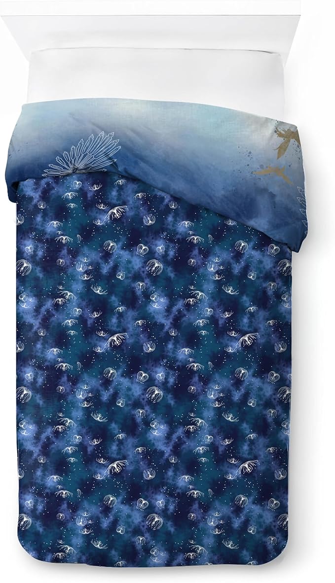 Jay Franco Duvet Cover Set with Sham & Pillowcase – Ultra-Soft Linen Feel Bedding for Room Decor, COVER ONLY Comforter NOT Included, Blue - Avatar, 2 Piece Twin