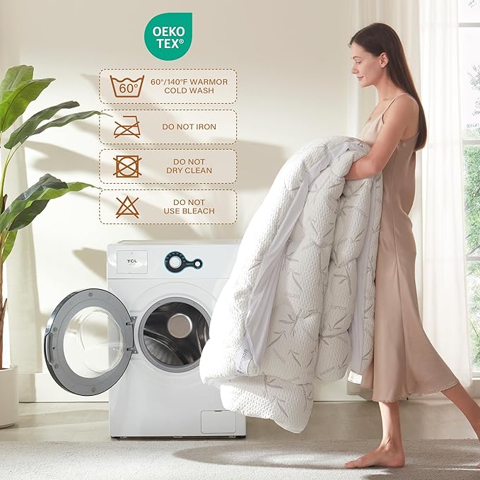 100% Waterproof Full Size Mattress Topper, Thick Pillow Top Mattress Pad,Up to 21 Inch Deep Pocket, Soft Breathable Mattress Pad for Back Pain, Protector Cover(White)