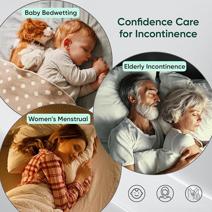 Bed Pads Washable Waterproof, Queen (60" x 36", Pack of 2) Incontinence Bed Pads & Pee Pads, Perfect for Kids, Adults and Elderly