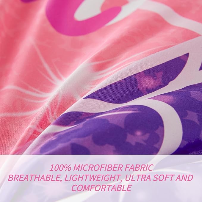 RYNGHIPY Mermaid Kids Girls Comforter Set Full Size Pink Blue Gradient Fish Tail Bed in a Bag - Includes Comforter & Sheet Set for Teens Girls Super Soft Kids Bedding