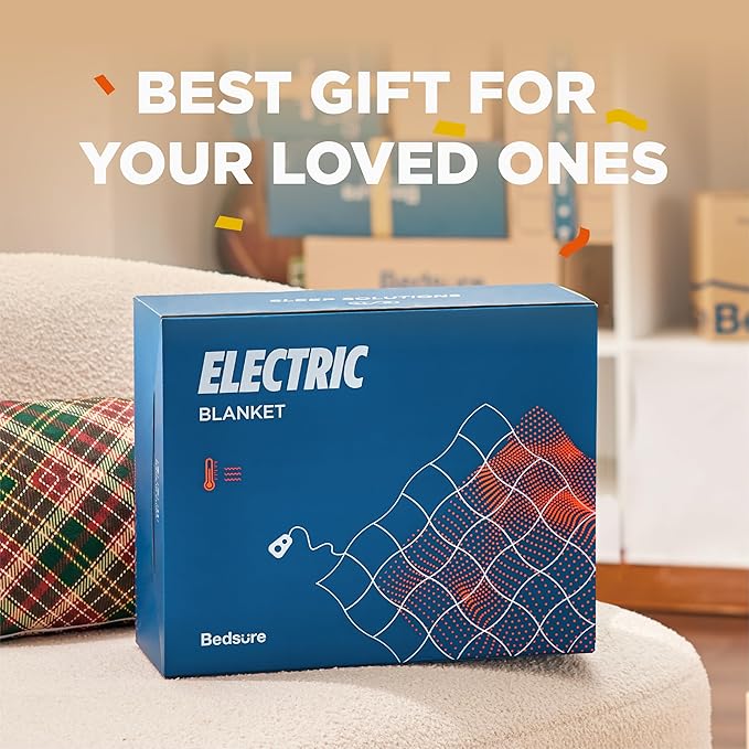 Bedsure Electric Blanket King Size - Dual Control Heated Blanket King Size, Fast Heating with 10 Time Settings & 10 Heat Settings, Warm Gift for Grandma (100x90 inches, Pageant Blue)