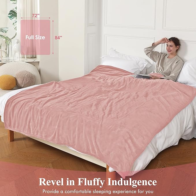 Electric Blanket Full Size, Super Soft Cozy Upgraded Flannel Heating Blanket with 6 Heating Levels & 1-10 Hours Auto Off, Fast Heating & Overheat Protection, 72" x 84", Candy Pink