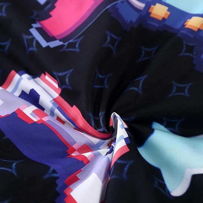 SDIII Vibrant Colors Gamer Comforter Set Full 3 Pieces, Soft Microfiber Gamer Comforter Sets for Boys and Girls, Lightweight Gaming Bedding Set Full