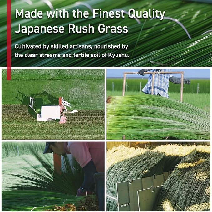 BJDesign Japanese Igusa (Rush Grass) Pipe Bed Pillow, Made in Japan, All Sleepers, Breathable & Deodorizing, 11.8x19.7x2.6 Inch