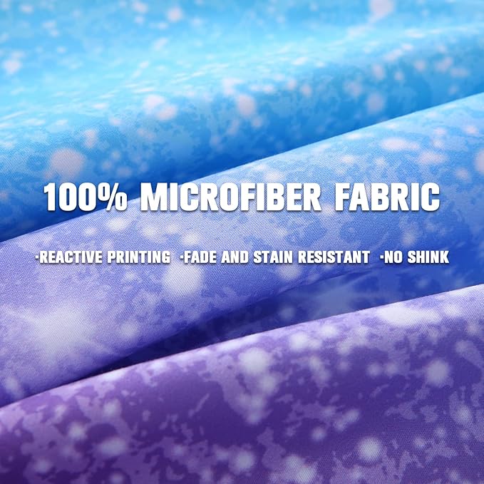 6Pcs Glitter Comforter Set with Sheets for Teens Girls Kids, Colorful Gradient Glitter Themed Bed in a Bag Twin Size, Blue Purple 3D Sparkly Galaxy Bedroom Decor Bedding Set