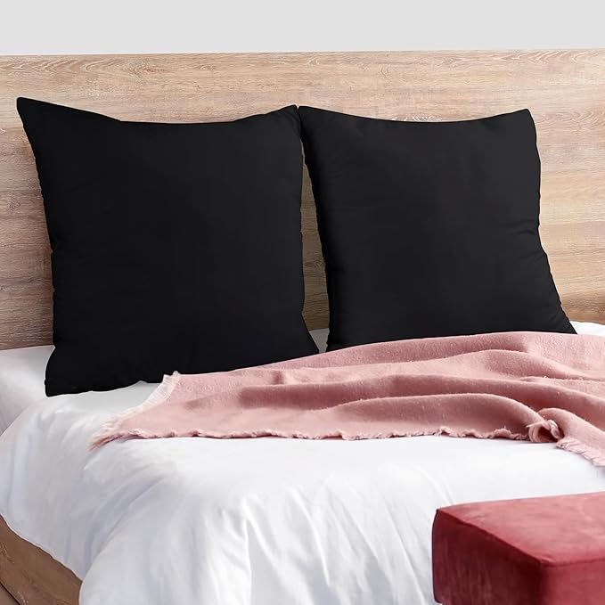 Utopia Bedding 26x26 Pillow Inserts, Set of 2, Black – Indoor Decorative Throw Pillows for Bed, Sofa & Couch – Soft, Supportive & Fluffy Cushion Inserts