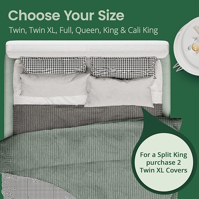 SafeRest Sleepure Waterproof Mattress Protector Twin XL Size - Viscose Derived from Bamboo - Fitted with Stretchable Pockets - Machine Washable Cotton Twin XL Mattress Cover for Bed