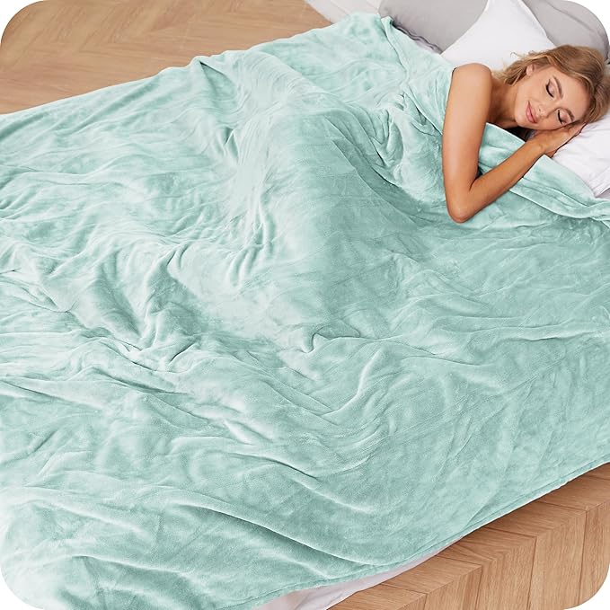Electric Heated Blanket King Size 90×100, Comfortable & Luxurious Flannel, 4 Heating Levels & 10 H Auto Shut Off, Mint Green