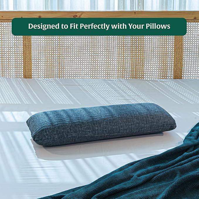 The White Willow Soft Fabric Pillow Case 10" W X 30" L, Washable Removable Zippered Pillow Cover Only, Fits Half Body Pillow- Grey