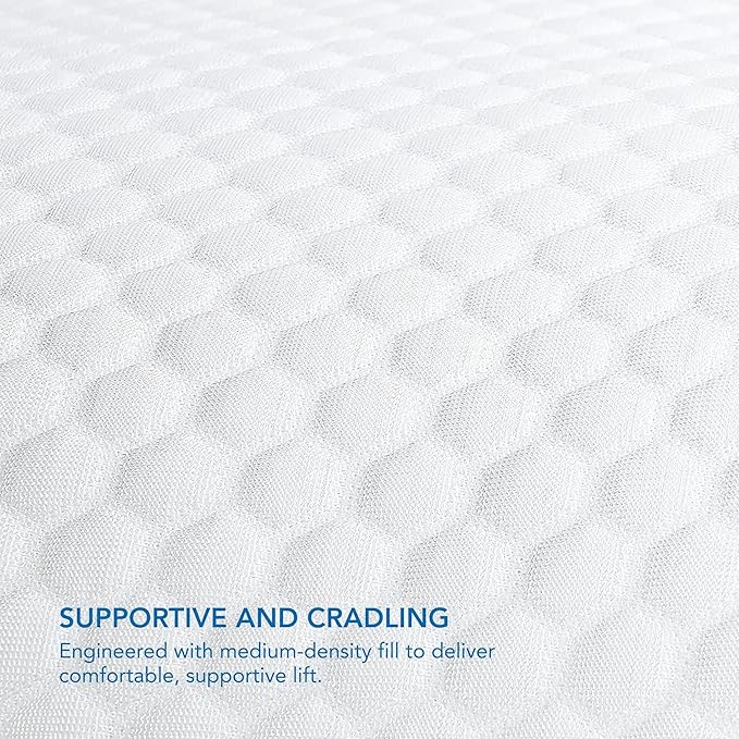 Columbia Comfort Ice Fiber Side Sleeper Down Alternative Bed Pillow with Polyester Fiberfill, Supportive Cooling Double Sided Breathable Cover (Side Sleeper, Standard/Queen (Pack of 1))