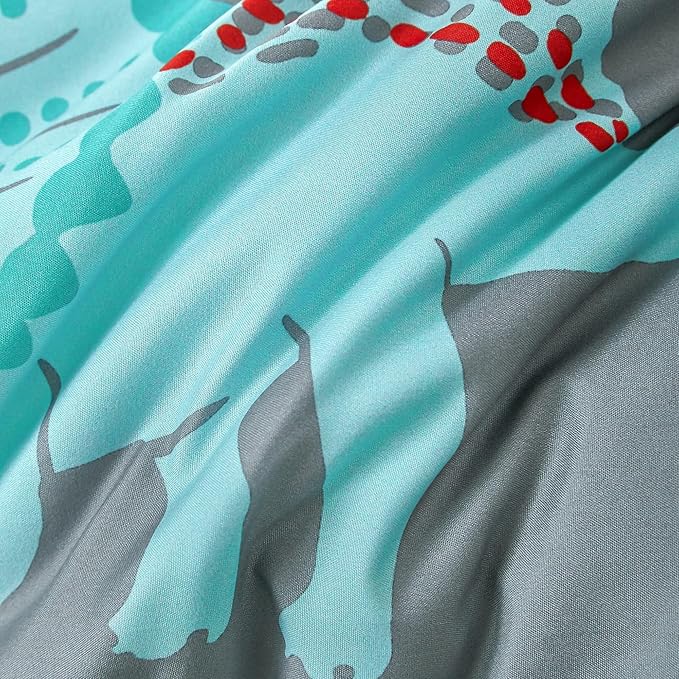 RYNGHIPY Dinosaur Kids Comforter Set Cartoon Dinosaur Bedding Sets for Boys 3 Pieces Full Microfiber Comforter with Pillowcases Soft Lightweight (Dark Grey,Full)