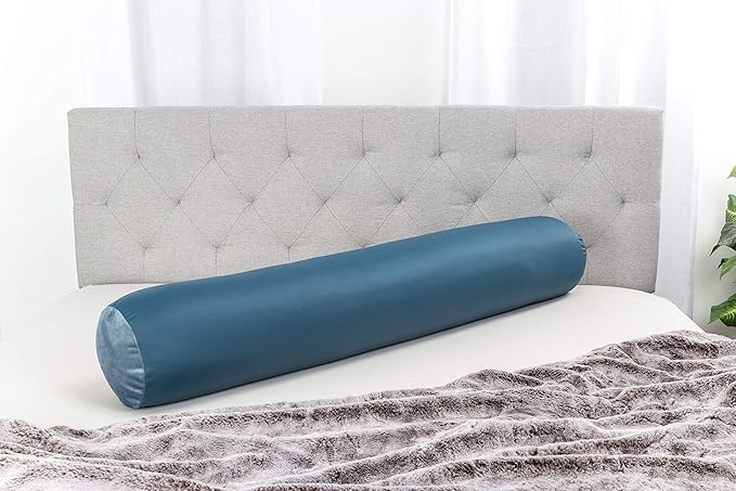 Straight Body Pillow, Full Size Premium Microbead,Side Sleeping/Maternity Pregnant Women, Supportive,Fluffy, Breathable, Cooling, 85/15 Spandex/Nylon Silky Anti-Aging - 48” X 8” - Dark Slate Grey