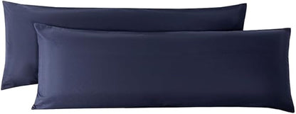 2 Pack Body Pillowcase 20 x 48 Inches Soft Comfortable Not Shrink Microfiber Body Pillow Cover, Navy Blue Body Pillow Cover with Hidden Zipper Closure