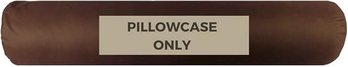 Case ONLY - Brown 54x12 inches Round Body Pillowcase - Cover Only - Zipper Pillowcase - 100% Brushed Microfiber - Bolster Pillow Cover - Fits Only Pillowable Round Body Pillow