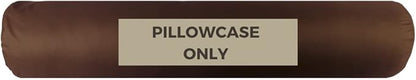Case ONLY - Brown 54x12 inches Round Body Pillowcase - Cover Only - Zipper Pillowcase - 100% Brushed Microfiber - Bolster Pillow Cover - Fits Only Pillowable Round Body Pillow