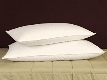 White Duck Down & Feather Pillow- Pillows with Soft-Medium Support