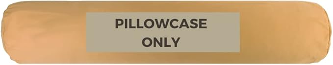 Case ONLY - Beige 54x12 inches Round Body Pillowcase - Cover Only - Zipper Pillowcase - 100% Brushed Microfiber - Bolster Pillow Cover - Fits Only Round Body Pillow