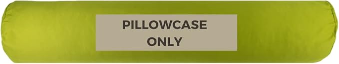 Case ONLY - Green 54x12 inches Round Body Pillowcase - Cover Only - Zipper Pillowcase - 100% Brushed Microfiber - Bolster Pillow Cover - Fits Only Pillowable Round Body Pillow