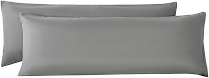 2 Pack Body Pillowcase 20 x 60 Inches Soft Comfortable Not Shrink Microfiber Body Pillow Cover, Dark Gray Body Pillow Cover with Hidden Zipper Closure