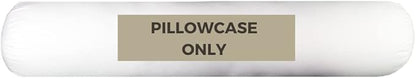 Case ONLY - White 54x12 inches Round Body Pillowcase - Cover Only - Zipper Pillowcase - 100% Brushed Microfiber - Bolster Pillow Cover - Fits Only Pillowable Round Body Pillow