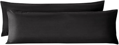 2 Pack Body Pillowcase 20 x 48 Inches Soft Comfortable Not Shrink Microfiber Body Pillow Cover, Black Body Pillow Cover with Hidden Zipper Closure