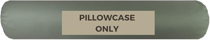 Case ONLY - Grey 54x12 inches Round Body Pillowcase - Cover Only - Zipper Pillowcase - 100% Brushed Microfiber - Bolster Pillow Cover - Fits Only Pillowable Round Body Pillow