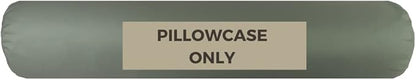 Case ONLY - Grey 54x12 inches Round Body Pillowcase - Cover Only - Zipper Pillowcase - 100% Brushed Microfiber - Bolster Pillow Cover - Fits Only Pillowable Round Body Pillow
