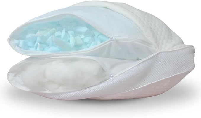 Max Adjustable Pillow Combo Pack, King Size 17x34, 2 of Each (4 Total Pillows)