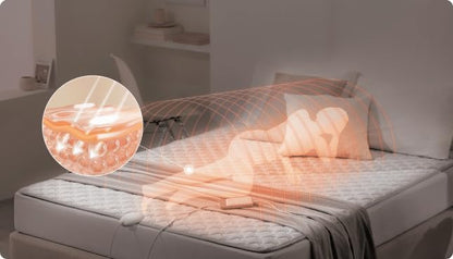 EME511 Far Infrared Heated Mattress Pad, Smart Care Heating with Sleep Mode Feature, EMF Free & Washable, Queen