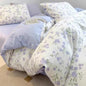 Floral Duvet Cover King Size Purple Lavender Heart Bedding Set 3Pcs Spring Romantic Aesthetic Garden Flower Love Pattern Cooling Comforter Cover with Zipper Closure and 2 Pillowcases