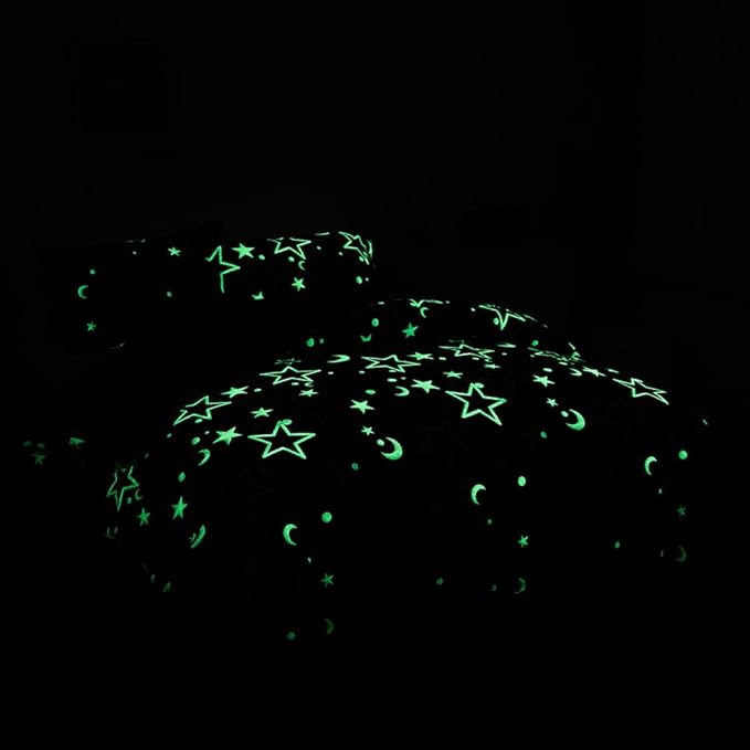 Feelyou Galaxy Glow in The Dark Comforter Set for Girls Kids Full Purple Universe Starry Night Bedding Set Super Soft Outer Space Stars Moon Comforter Girl Bedroom Glow Decor Bedding Quilted Duvet