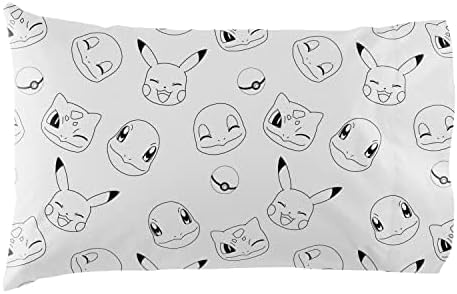 Northwest Pokemon Twin Sized Bed in a Bag Set, Pikachu Squirtle Eevee Charmander, Anime Bedding for Girls Boys, Battle Squad