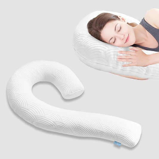 Body Pillow Cover Fabric, Long Pillow Case Breathable & Skin-Friendly, Swan Shaped - White, 1Pack (49x26 inch)