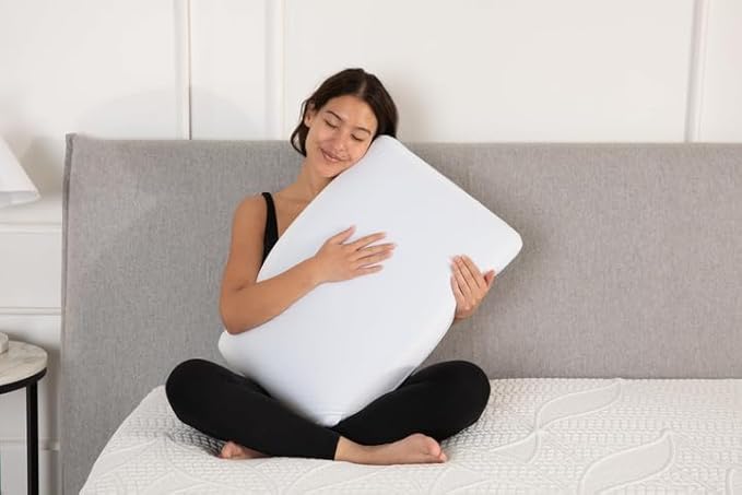 Cool Gel Cooling Pillow for Sleeping, Queen Size Cooling Memory Foam Pillow for Hot Sleepers, Reversible Ergonomic Design, Pressure Relief, Spine Alignment, Side, Back Contouring Support