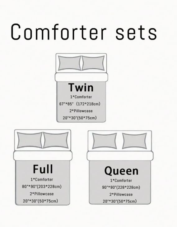 Black Bee Comforter Set Queen Size, 3Pcs Animal and Mushroom Moom Stars Bedding Set for Kids Adults with 2 Pillowcases for Bedroom All Season