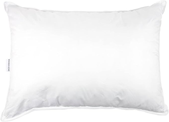 Bokser Home 700 Fill Power Luxury White Duck Down Machine Washable White Bed Pillow Queen (U.S. Standard), Soft
