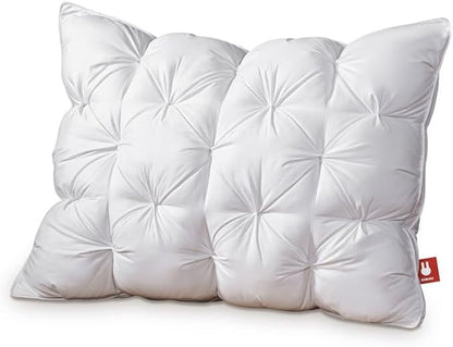ZUBISU Queen Size Luxury White Goose Down Pillow,800 Fill Power Fluffy and Soft Hotel Feather Pillow,Ideal Bed Pillows for Side Sleepers,Pack of 1 (Queen, White)