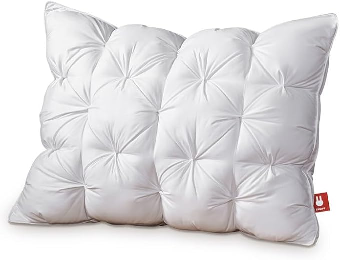 ZUBISU Luxury Hotel Quality Goose Feathers & Down Pillow,800 Fill Power King Size Bed Pillow 1 Pack,Soft Bed Pillow with Breathable Cover,Pack of 1 (King, White)
