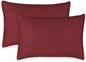 Queen Pillowcases by Pure Bamboo, Genuine 100% Organic Viscose Derived from Bamboo, Luxuriously Soft & Cooling, Double Stitching, Envelope Closure (2 Queen Pillowcases, Merlot)