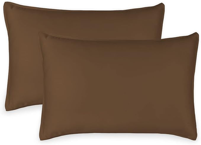 Queen Pillowcases by Pure Bamboo, Genuine 100% Organic Viscose Derived from Bamboo, Luxuriously Soft & Cooling, Double Stitching, Envelope Closure (2 Queen Pillowcases, Coconut Husk)