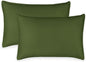 Queen Pillowcases by Pure Bamboo, Genuine 100% Organic Viscose Derived from Bamboo, Luxuriously Soft & Cooling, Double Stitching, Envelope Closure (2 Queen Pillowcases, Pesto)
