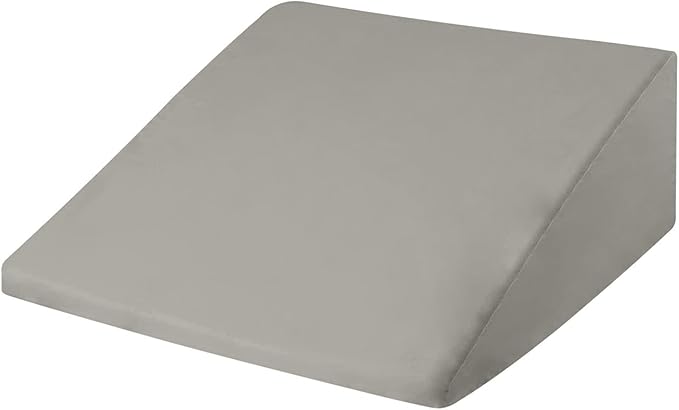 CirclesHome Wedge Pillow Cover 100% Cotton, Zippered Wedge Pillow Case Protector, Soft, Hypoallergenic & Breathable - Light Grey, (25Wx26Lx10)