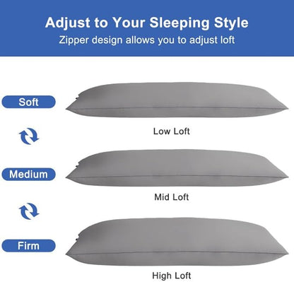 YZ HOME Memory Foam Body Pillow Insert - Full Body Pillow for Adults - Soft Large Long Bed Pillow for Side Sleeper