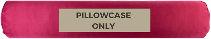 Case ONLY - Red 54x12 inches Round Body Pillowcase - Cover Only - Zipper Pillowcase - 100% Brushed Microfiber - Bolster Pillow Cover - Fits Only Round Body Pillow